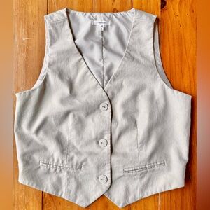 Maurices Cream linen Satin-Lined Vest